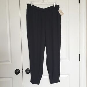 NWT 14th & Union Nordstrom Black Pull On Dressy Jogger Pants L